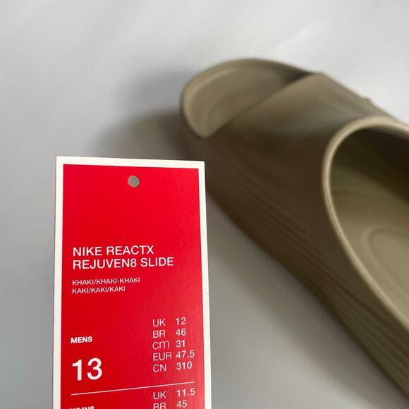 Nike ReactX Rejuven8 Slide Mens Size 13 Khaki Brown HV4479-200 - Picture 8 of 10
